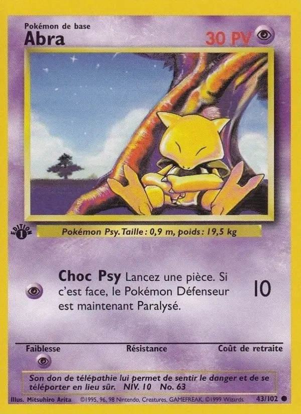 Abra – carte Pokémon TCG Commune n°43