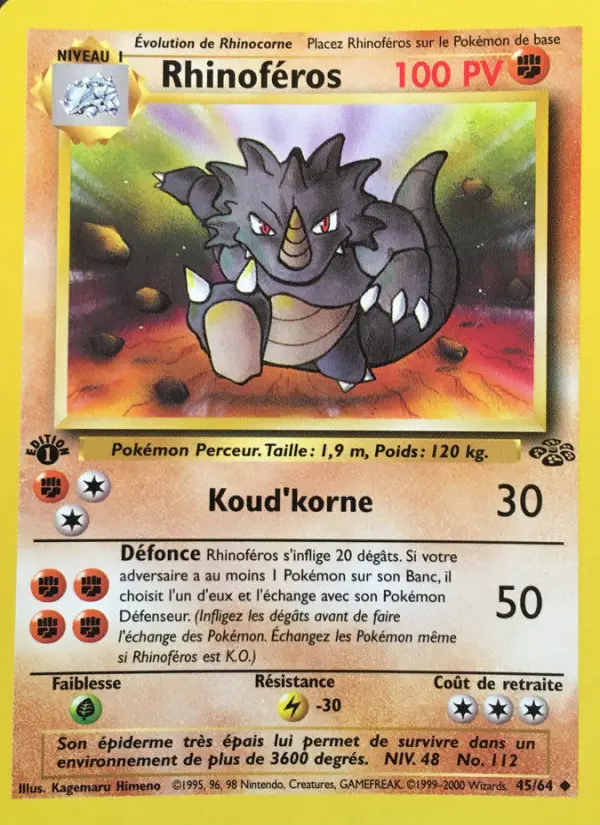 Rhinoféros – carte Pokémon TCG Peu Commune n°45