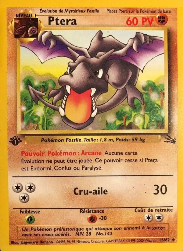 Ptera – carte Pokémon TCG Rare n°16
