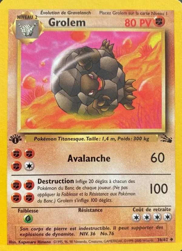 Grolem – carte Pokémon TCG Peu Commune n°36