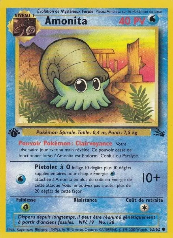 Amonita – carte Pokémon TCG Commune n°52