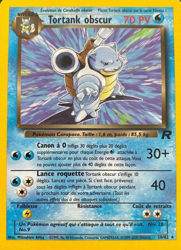 Tortank obscur – carte Pokémon TCG Rare n°20