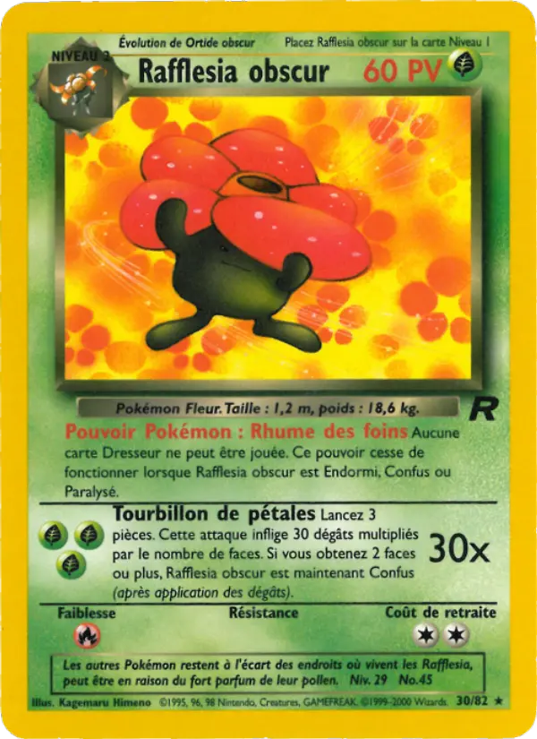 Rafflesia obscur – carte Pokémon TCG Rare n°30