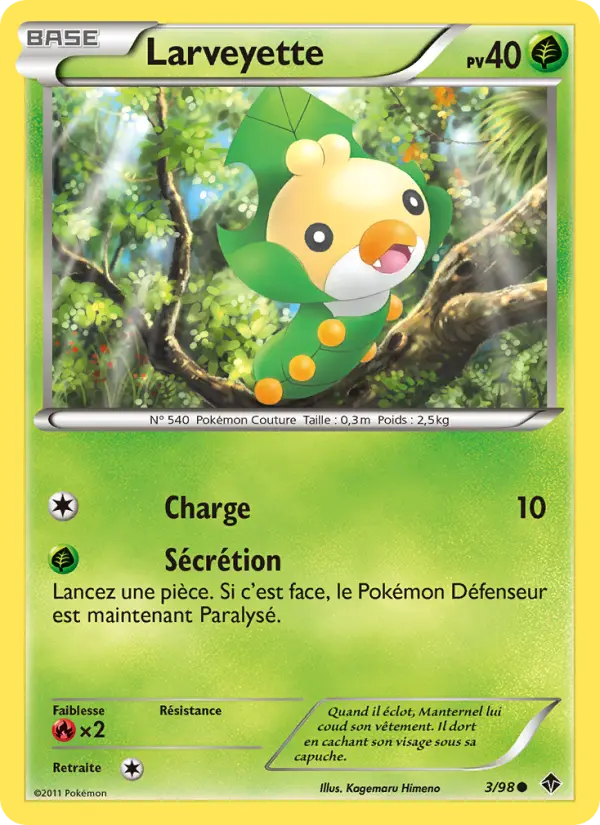 Larveyette – carte Pokémon TCG Commune n°3