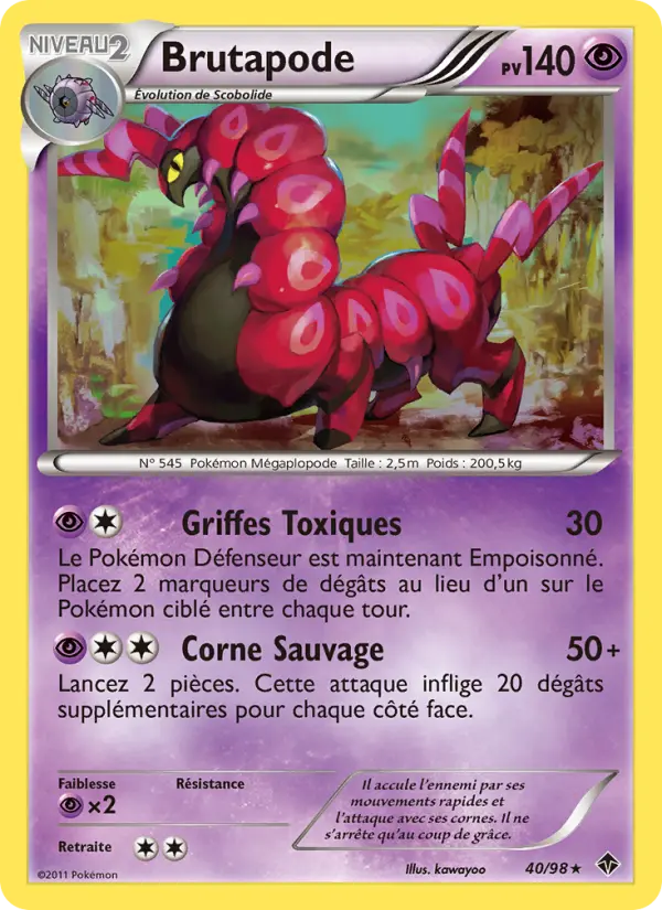 Brutapode – carte Pokémon TCG Rare n°40