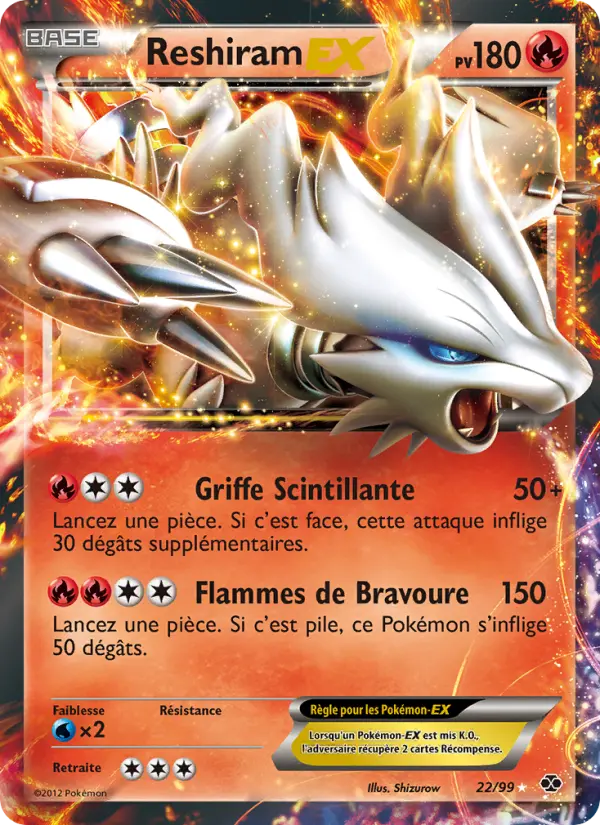 Reshiram-EX – carte Pokémon TCG Rare n°22