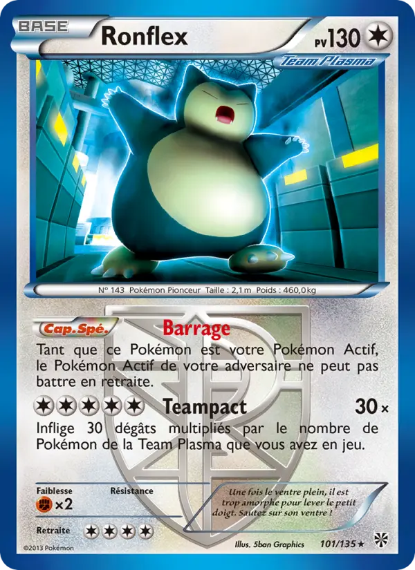 Ronflex – carte Pokémon TCG Rare n°101