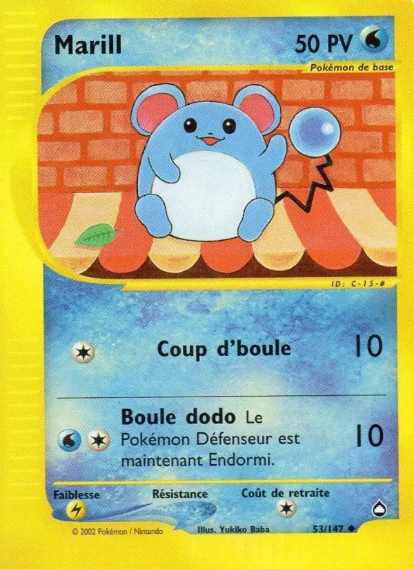 Marill – carte Pokémon TCG Peu Commune n°53