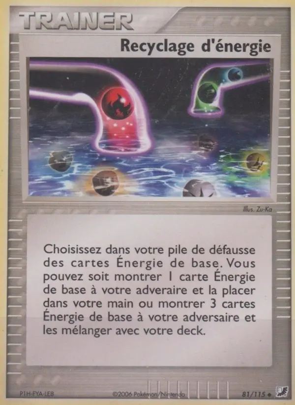 Recyclage d'énergie – carte Pokémon TCG Peu Commune n°81