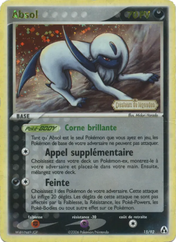 Absol – carte Pokémon TCG Rare n°15