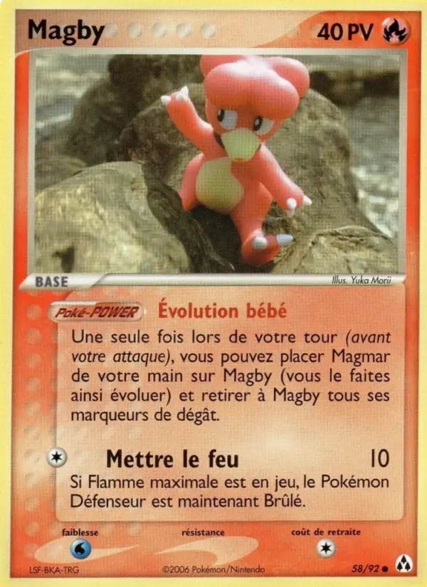 Magby – carte Pokémon TCG Commune n°58
