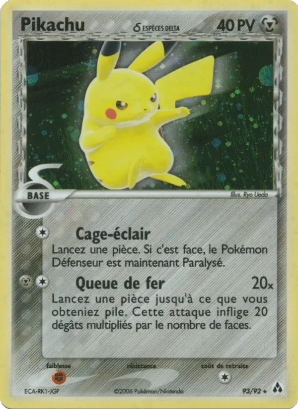 Pikachu δ – carte Pokémon TCG Rare n°93