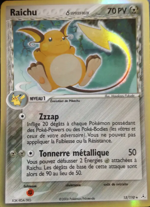 Raichu δ – carte Pokémon TCG Rare n°15