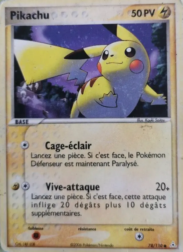 Pikachu – carte Pokémon TCG Commune n°78