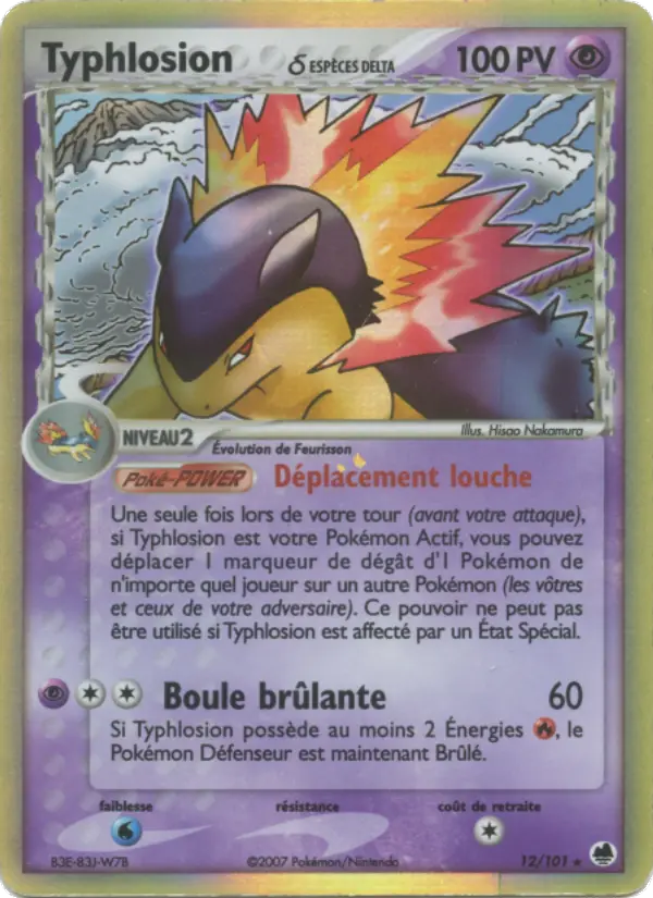 Typhlosion δ – carte Pokémon TCG Rare n°12