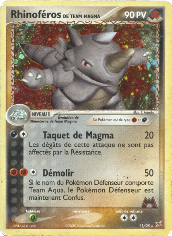 Rhinoféros de Team Magma – carte Pokémon TCG Rare n°11