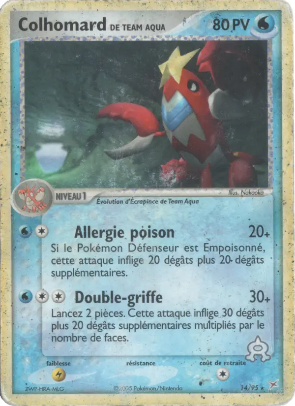 Colhomard de Team Aqua – carte Pokémon TCG Rare n°14