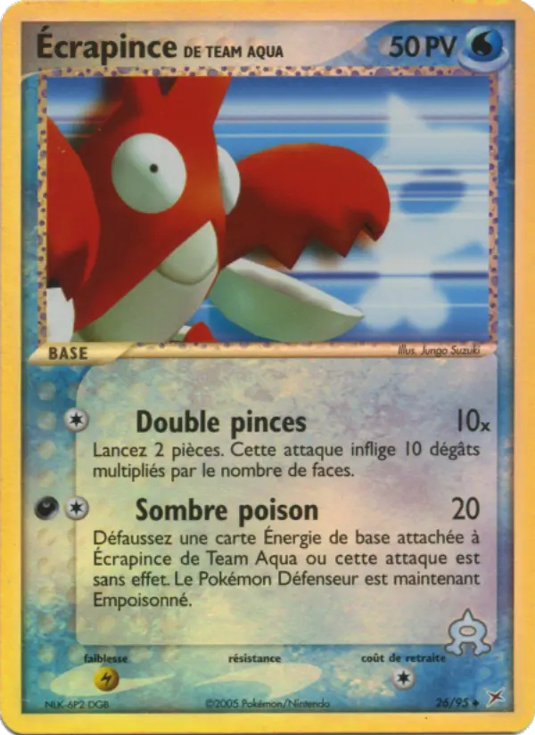 Écrapince de Team Aqua – carte Pokémon TCG Peu Commune n°26