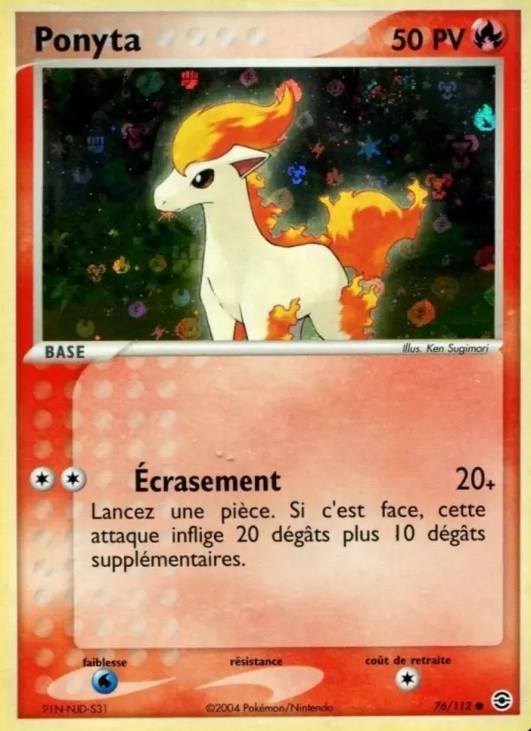 Ponyta – carte Pokémon TCG Commune n°76
