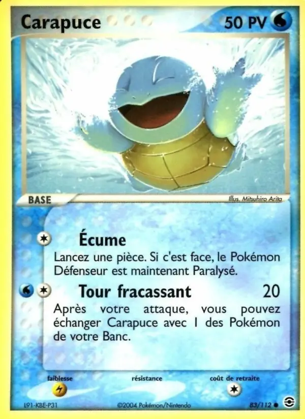 Carapuce – carte Pokémon TCG Commune n°83