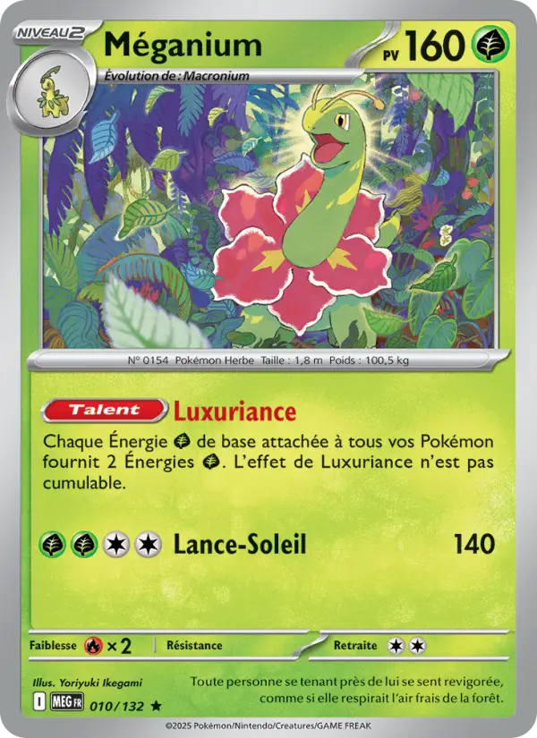 Méganium – carte Pokémon TCG Rare n°010