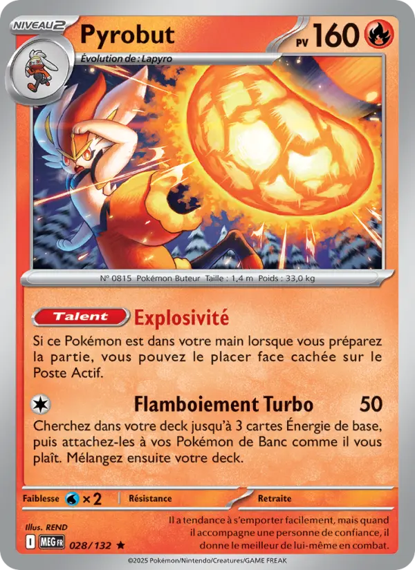 Pyrobut – carte Pokémon TCG Rare n°028