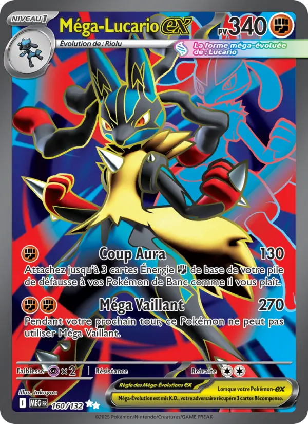 Méga-Lucario-ex – carte Pokémon TCG Ultra Rare n°160