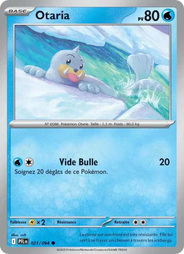 Otaria – carte Pokémon TCG Commune n°021