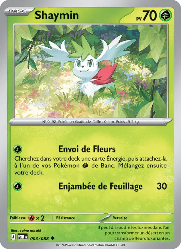 Shaymin – carte Pokémon TCG Peu Commune n°003