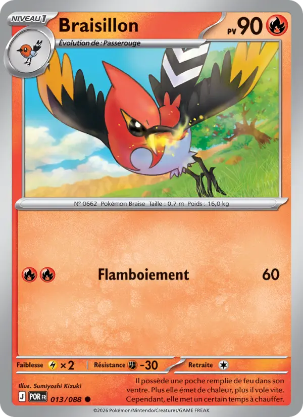 Braisillon – carte Pokémon TCG Commune n°013