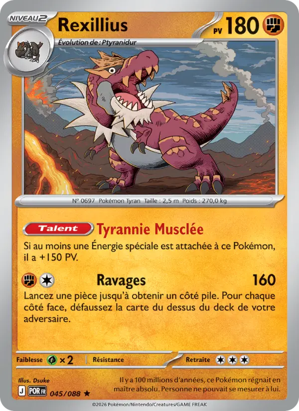 Rexillius – carte Pokémon TCG Rare n°045