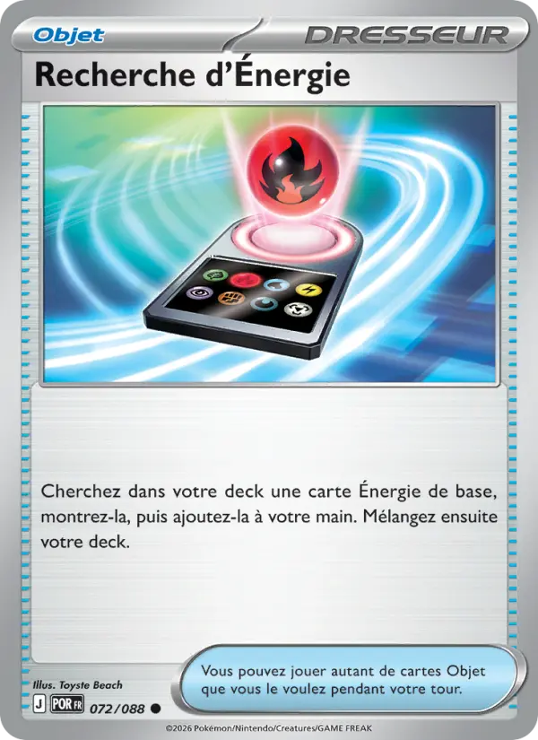 Recherche d'Énergie – carte Pokémon TCG Commune n°072