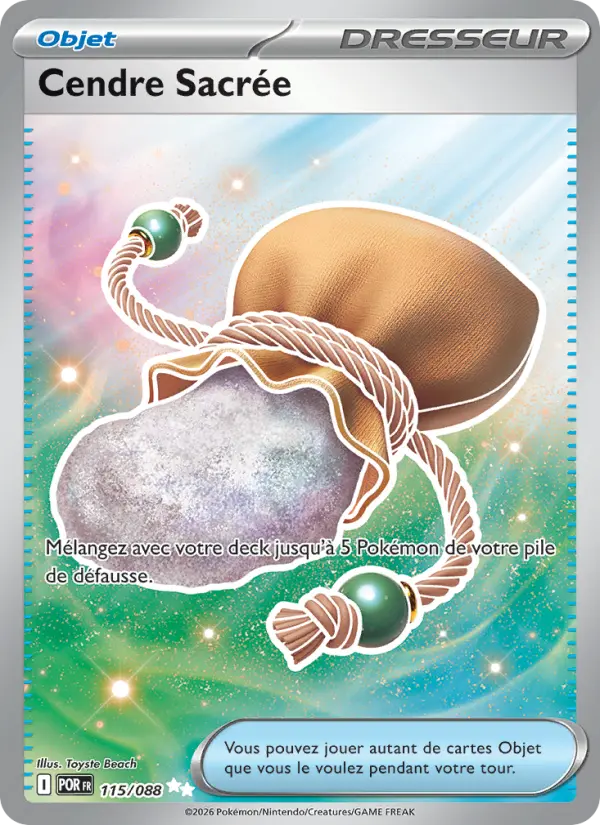 Cendre Sacrée – carte Pokémon TCG Ultra Rare n°115