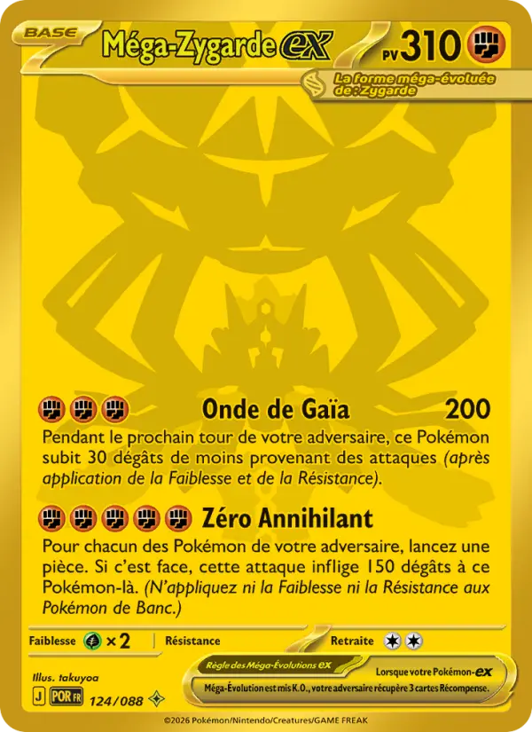 Méga-Zygarde-ex – carte Pokémon TCG Méga Hyper Rare n°124