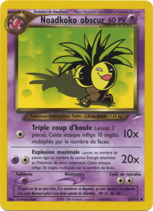 Noadkoko obscur – carte Pokémon TCG Peu Commune n°33