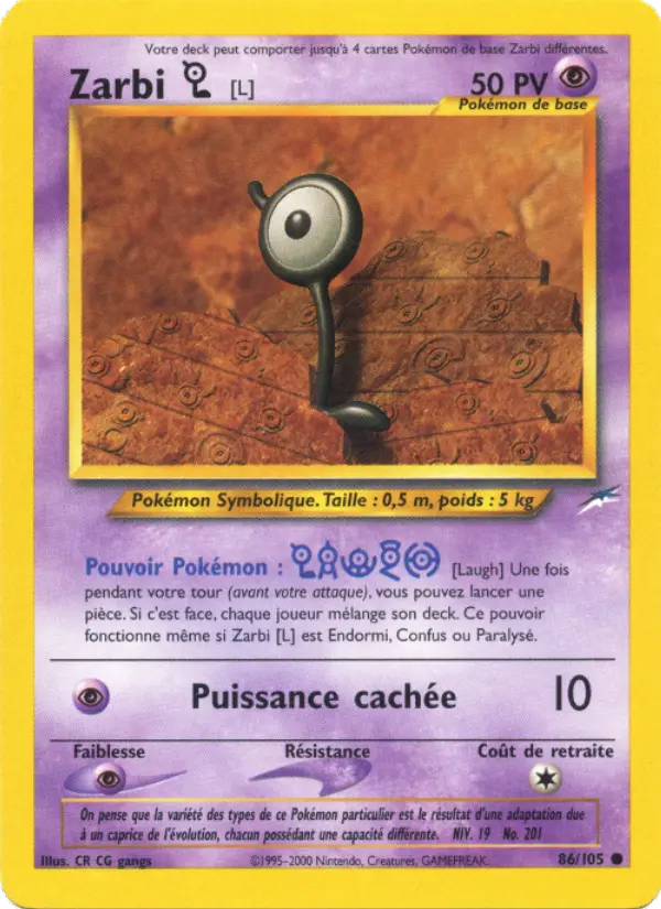 Zarbi L – carte Pokémon TCG Commune n°86