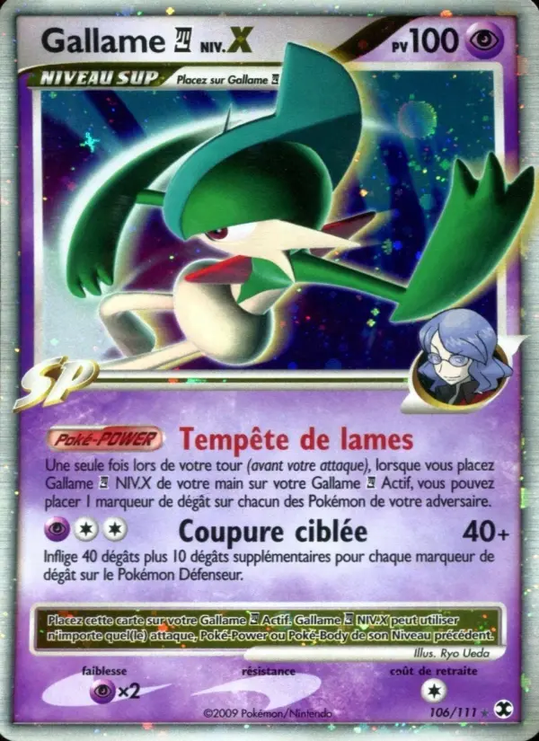 Gallame  Niv. X – carte Pokémon TCG Rare Holo LV.X n°106
