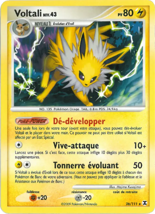 Voltali Niv. 43 – carte Pokémon TCG Rare n°26
