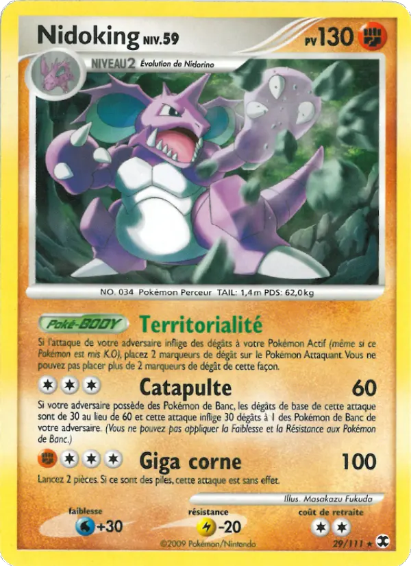 Nidoking Niv. 59 – carte Pokémon TCG Rare n°29