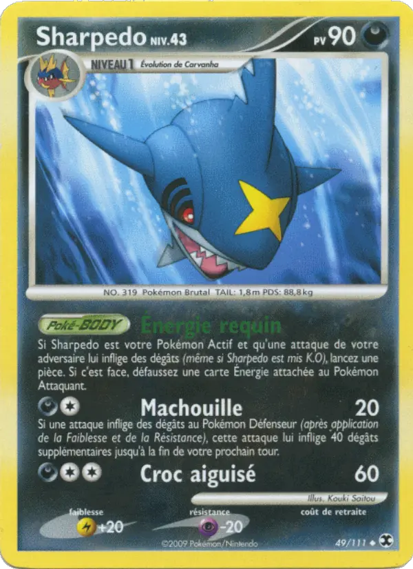 Sharpedo Niv. 43 – carte Pokémon TCG Peu Commune n°49