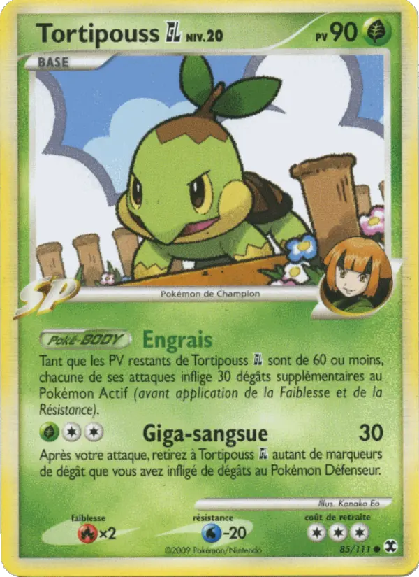 Tortipouss  Niv. 20 – carte Pokémon TCG Commune n°85