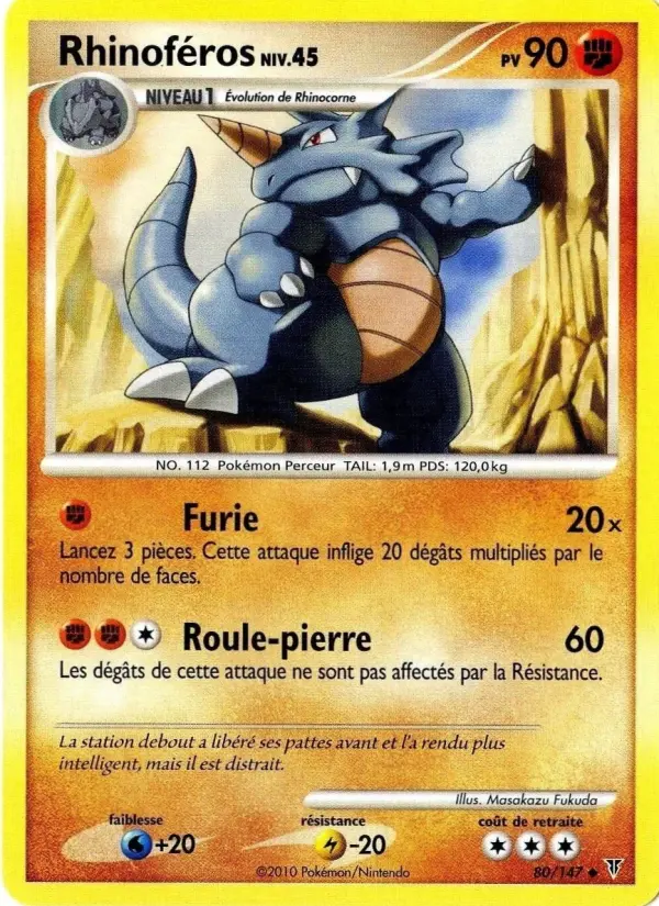 Rhinoféros – carte Pokémon TCG Peu Commune n°80
