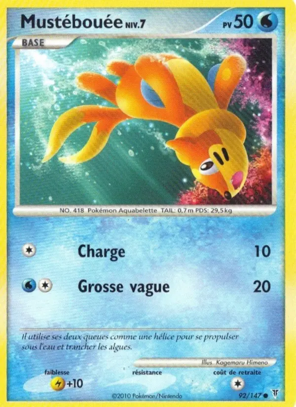 Mustébouée – carte Pokémon TCG Commune n°92