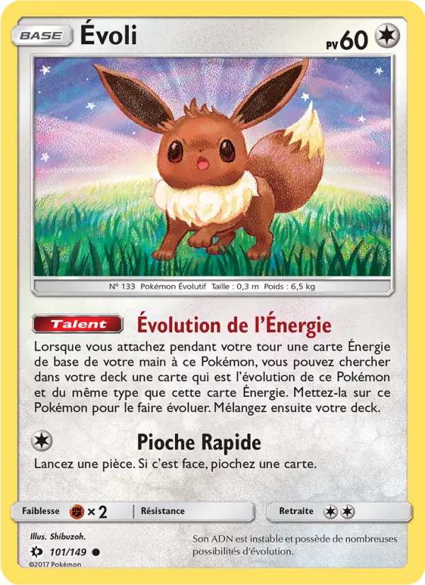 Évoli – carte Pokémon TCG Commune n°101