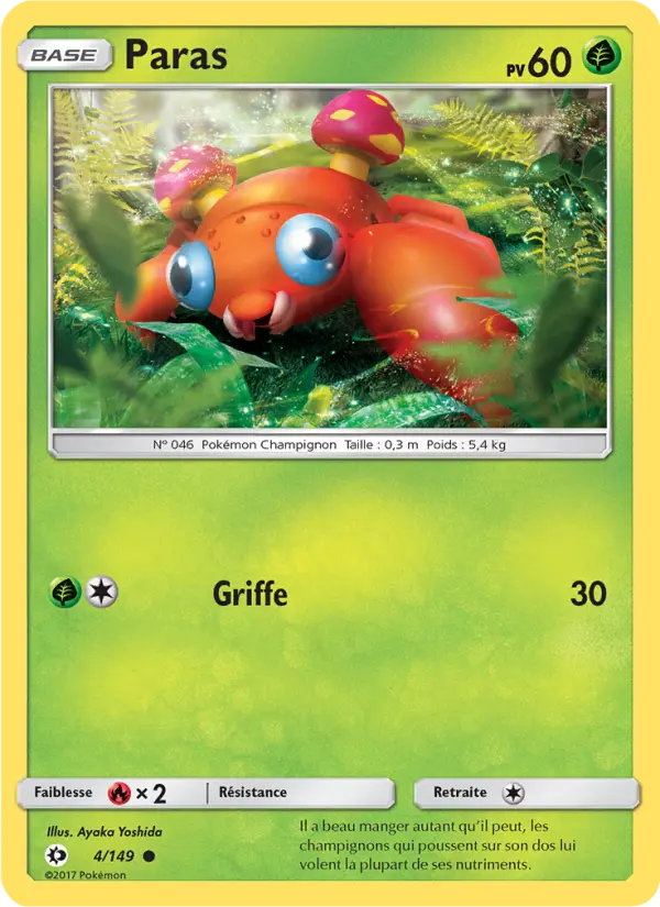 Paras – carte Pokémon TCG Commune n°4