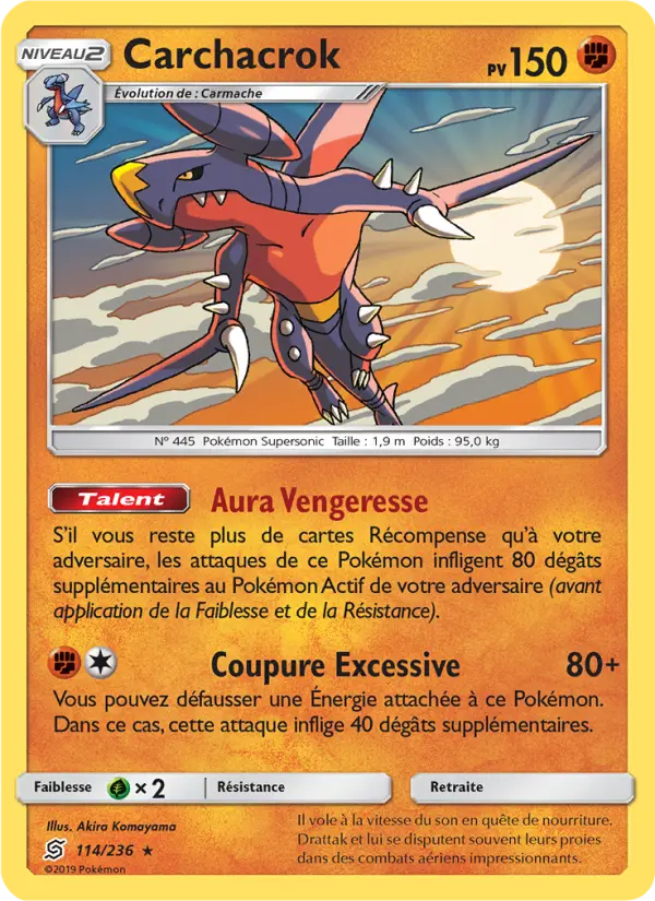 Carchacrok – carte Pokémon TCG Rare n°114