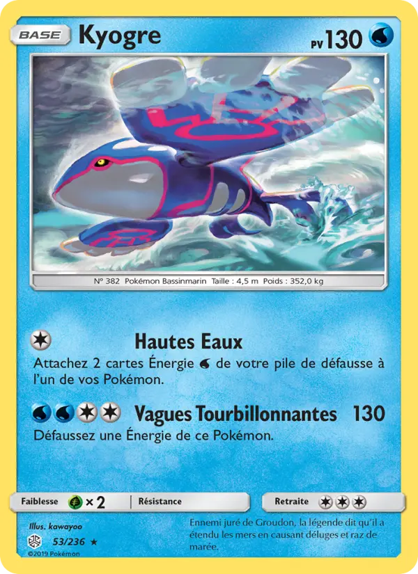 Kyogre – carte Pokémon TCG Rare n°53