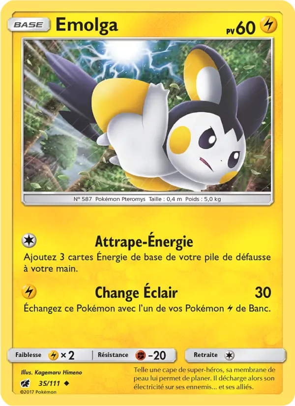 Emolga – carte Pokémon TCG Peu Commune n°35