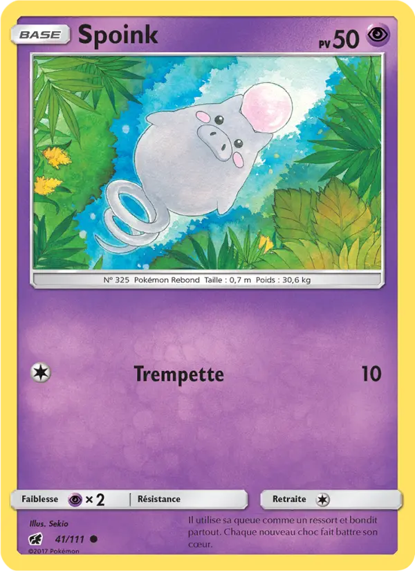 Spoink – carte Pokémon TCG Commune n°41
