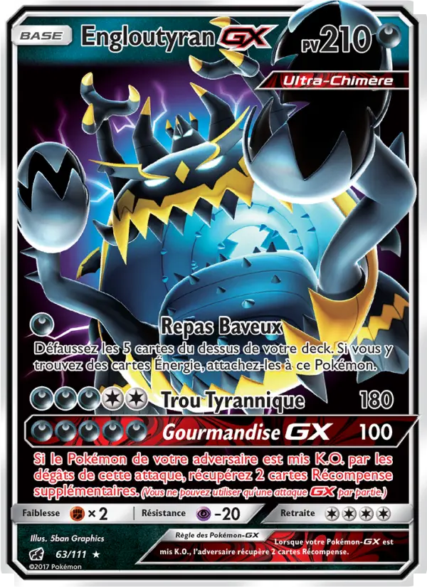 Engloutyran GX – carte Pokémon TCG Ultra Rare n°63